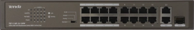 Коммутатор Tenda TEF1118P-16-150W (L2) 16x100Мбит/с 2x1Гбит/с 1SFP 16PoE 130W неуправляемый