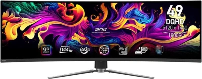 Монитор MSI 49" MPG 491CQP QD-OLED черный QD OLED LED 32:9 HDMI матовая HAS Piv 250cd 178гр/178гр 5120x1440 144Hz DP USB 10.3кг