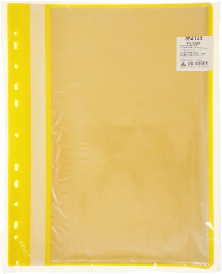 Папка-скоросшиватель Бюрократ -PS10YEL A4 10 вкладышей боков.перф. пластик желтый 0.12/0.16