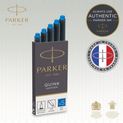 Картридж Parker Quink Z11 (1950383) синие чернила смывающиеся для ручек перьевых (5шт)