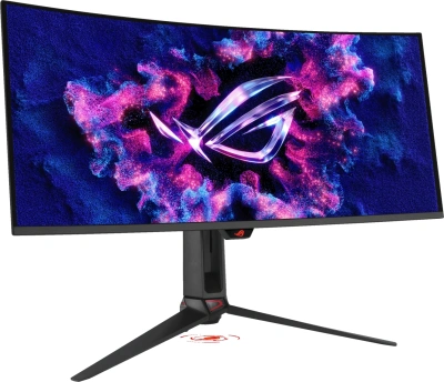 Монитор Asus 34" ROG Swift PG34WCDN черный QD OLED LED 21:9 HDMI матовая HAS Piv 1300cd 178гр/178гр 3440x1440 360Hz FreeSync Premium Pro DP Quad 2K (1440p) USB 8.3кг