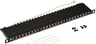 Патч-панель Lanmaster LAN-PPC24S5E 19" 0.5U 24xRJ45 кат.5E STP