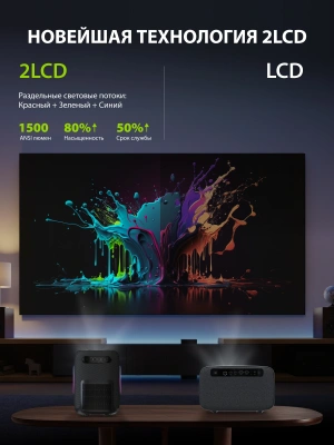 Проектор Cactus CS-PRH.01B.WUXGA-A 2LCD 36000Lm LS 1400Lm ANSI (1920x1080) 4000:1 ресурс лампы:50000часов 2xUSB typeA 2xHDMI 4кг