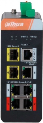 Коммутатор Dahua DH-IS4207-4GT-120 (L2) 1x100Мбит/с 4x1Гбит/с 2SFP 4PoE 120W управляемый