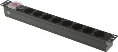 Блок распределения питания Lanmaster TWT-PDU19-10A8P-1.8 гор.размещ. 8xSchuko базовые 10A Schuko 1.8м