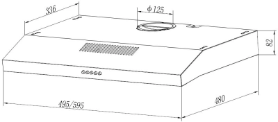 Вытяжка козырьковая Elikor Eco ONE 50 WH белый управление: кнопочное