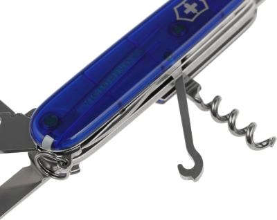Нож перочинный Victorinox Huntsman (1.3713.T2) 91мм 15функц. синий полупрозрачный карт.коробка