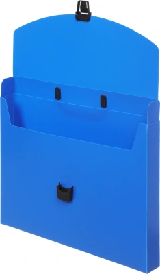 Портфель Бюрократ -BPP01BLUE 1 отдел. A4 пластик 0.7мм синий