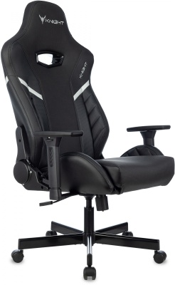 Кресло игровое Knight Thunder 5X черный экокожа с подголов. крестов. металл