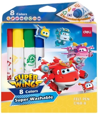 Фломастеры Deli EC168-8 Super Wings конический пиш. наконечник