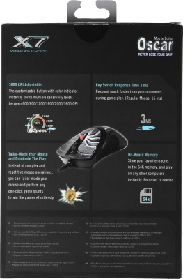 Мышь A4Tech Oscar Editor XL-747H рисунок/голубой лазерная 3600dpi USB 6but (XL-747H (BLUE SPIDER))