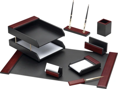 Настольный набор Good Sunrise M8G-1A (8 предметов) красное дерево МДФ черный/бордовый