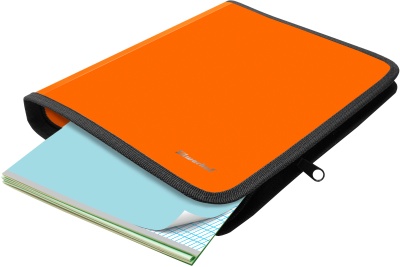 Папка для тетрадей Silwerhof 671952 Neon A5 210x260x25мм 1отд. оранжевый пластик на молнии