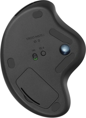 Трекбол Logitech M575S черный оптическая 2000dpi беспров. BT/Radio USB 4but (910-007035)