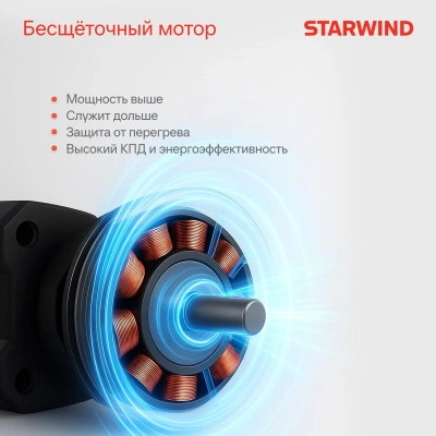 Триммер электрический Starwind SBG-300.20-4.4 аккум. разбор.штан. реж.эл.:леска/нож