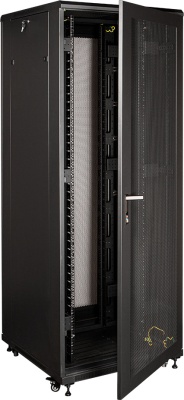 Шкаф серверный Lanmaster Business (TWT-CBB-47U-8X12-P1) напольный 47U 800x1200мм пер.дв.перфор. задн.дв.перфор.2-хст. 2 бок.пан. 800кг черный 1126мм 142.2кг 2277мм IP20 сталь