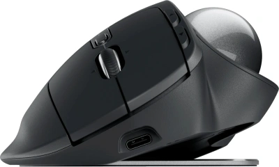 Трекбол Logitech Trackball MX Ergo S графитовый оптическая 2048dpi silent беспров. BT/Radio USB 8but (910-007261)