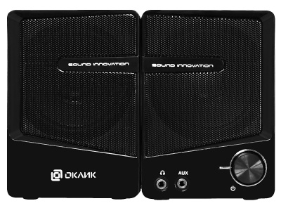 Колонки Оклик OK-126 2.0 черный 6Вт