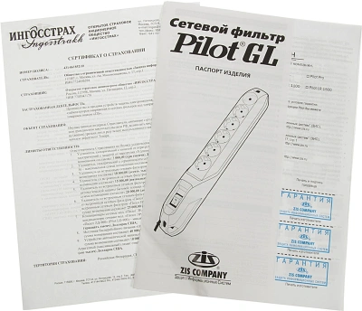 Сетевой фильтр Pilot GL 3м (6 розеток) белый (коробка)
