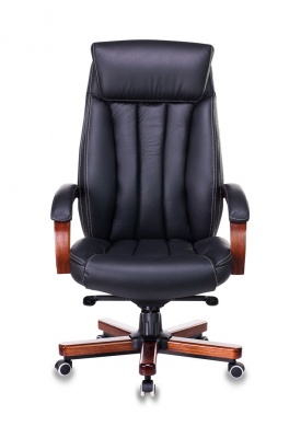 Кресло руководителя Бюрократ T-9922WALNUT черный кожа крестов. металл/дерево