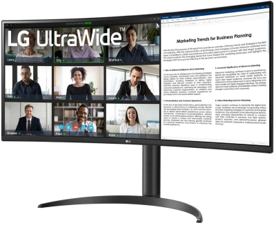 Монитор LG 34" UltraWide 34WR55QK-B черный VA LED 21:9 HDMI матовая HAS 300cd 178гр/178гр 3440x1440 100Hz DP Ultra WQHD USB 6.9кг
