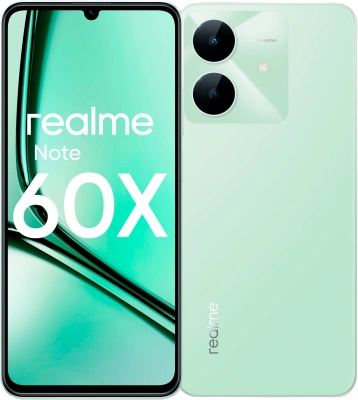 Смартфон Realme RMX3938 Note 60х 128Gb 4Gb зеленый моноблок 3G 4G 2Sim 6.74" 720x1600 Android 14 8Mpix 802.11 a/b/g/n/ac GPS GSM900/1800 GSM1900 A-GPS microSD max2048Gb