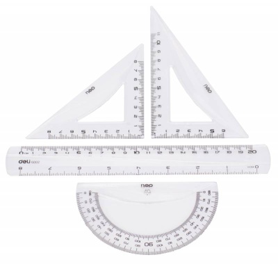 Набор линеек Deli Pioneer EG00412 пластик прозрачный компл.:лин.20см/треуг.2шт/трансп. европодвес