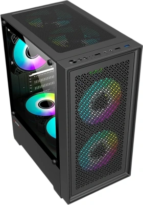 Корпус Accord ACC-1902 черный без БП mATX 7x120mm 2xUSB2.0 1xUSB3.0 audio bott PSU