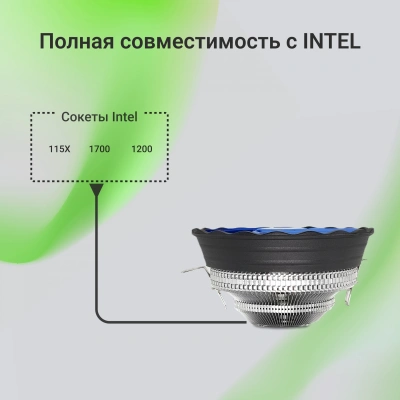 Устройство охлаждения(кулер) Digma D-CPC95-PWM2 Soc-AM5/AM4/1200/1700/1851 черный 4-pin 18-29dB Al 95W 185gr Ret