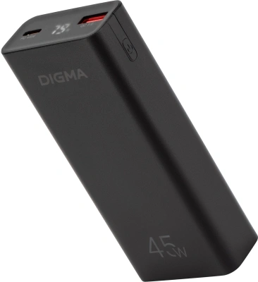 Мобильный аккумулятор Digma DGPF10E 10000mAh QC3.0/PD3.0 45W 4.5A USB-A/USB-C черный (DGPF10E45ABK)