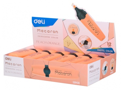 Текстовыделитель Deli EU356-OR Macaron скошенный пиш. наконечник 1-5мм персиковый