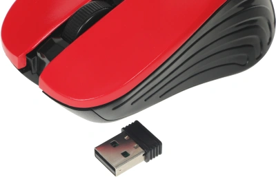Мышь Оклик 545MW черный/красный оптическая 1600dpi беспров. USB для ноутбука 4but (368631)