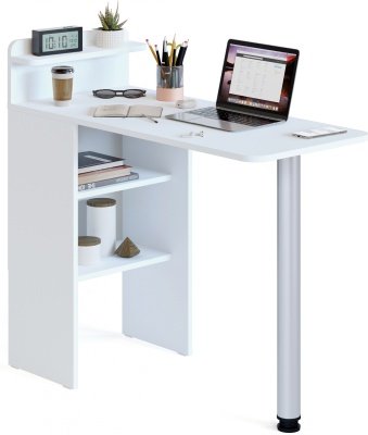 Стол для компьютера Сокол СП-19 складн. столешница ЛДСП белый каркас хром (00-00012723)