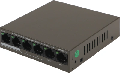 Коммутатор IP-Com F1106P-4-63W (L2) 6x100Мбит/с 4PoE 63W неуправляемый