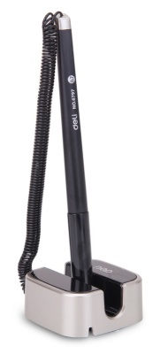 Ручка гелев. Deli E6797black черный d=0.7мм черн. черн. на подставке линия 0.55мм