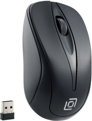 Мышь Оклик 675MW черный оптическая 1200dpi беспров. USB для ноутбука 3but (1025915)