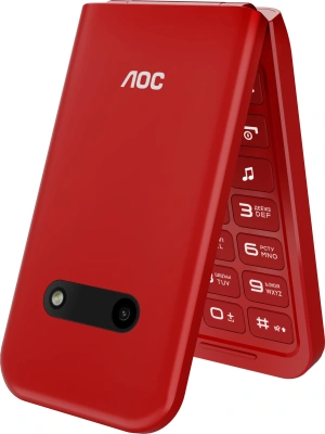 Мобильный телефон AOC 285 A красный раскладной 2Sim 2.8" 240x320 RTOS 0.3Mpix GSM900/1800 FM microSD max32Gb