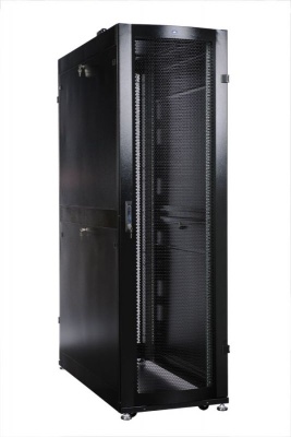 Шкаф серверный ЦМО (ШТК-СП-42.6.12-48АА-9005) напольный 42U 600x1190мм пер.дв.перфор. 2 бок.пан. задн.дв.перфор.2-хст. направл.под закл.гайки 1350кг черный 883мм 150кг 180град. 1950мм
