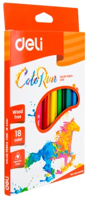 Карандаши цв. Deli EC00110 Colorwow трехгран. пластик 18цв. коробка/европод. (18шт)