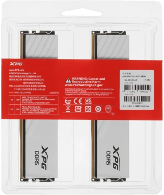 Память DDR5 2x16GB 6000MHz A-Data AX5U6000C3016G-DTLABWH XPG Lancer Blade RTL Gaming PC5-48000 CL30 DIMM UDIMM ECC 288-pin 1.35В kit dual rank с радиатором Ret