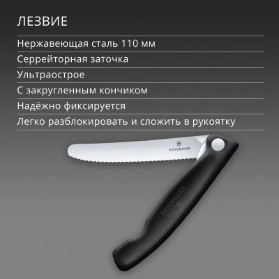 Набор столовых приборов Victorinox Swiss Classic 6.7193.3F набор из 3предм. черный