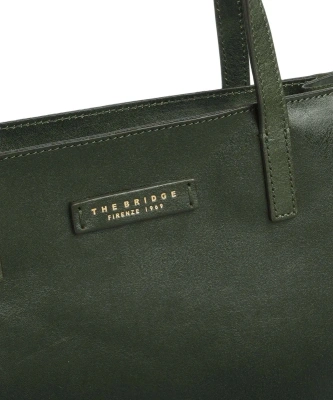 Сумка шоппер женская The Bridge Mirra 04130401/I2 темно-зеленая натур.кожа