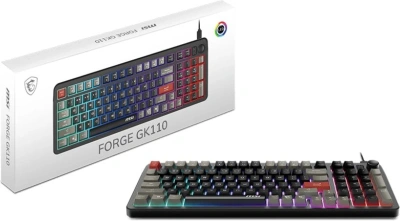 Клавиатура MSI GK110 черный/серый USB Multimedia for gamer LED (S11-04RU258-HH9) кабель 1.5м