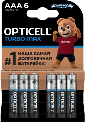 Батарея Opticell Turbo MAX LR03 AAA (6шт) блистер