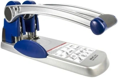 Дырокол Kw-Trio Heavy Duty 9550 макс.:300лист. металл синий/серебристый отв.:2 с линейкой