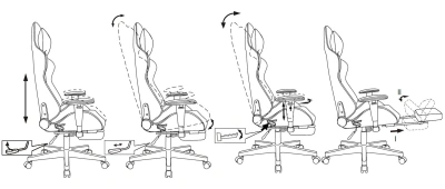 Кресло игровое Zombie Drift/F серо-голубой/черный крестов. пластик подст.для ног