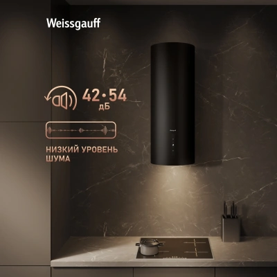 Вытяжка каминная Weissgauff Tubus 90 Black Edition черный управление: кнопочное (1 мотор)