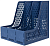 Лоток вертикальный Deli E9843 BLUE 3отд. сборный для бумаг 250x257x275мм синий пластик