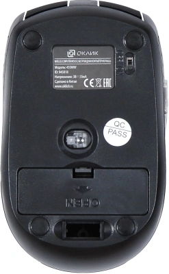 Мышь Оклик 455MW черный оптическая 1600dpi беспров. USB для ноутбука 6but (945818)