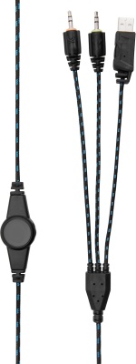 Наушники с микрофоном Оклик HS-L400G ZEUS черный/синий 2.2м мониторные оголовье (359480)